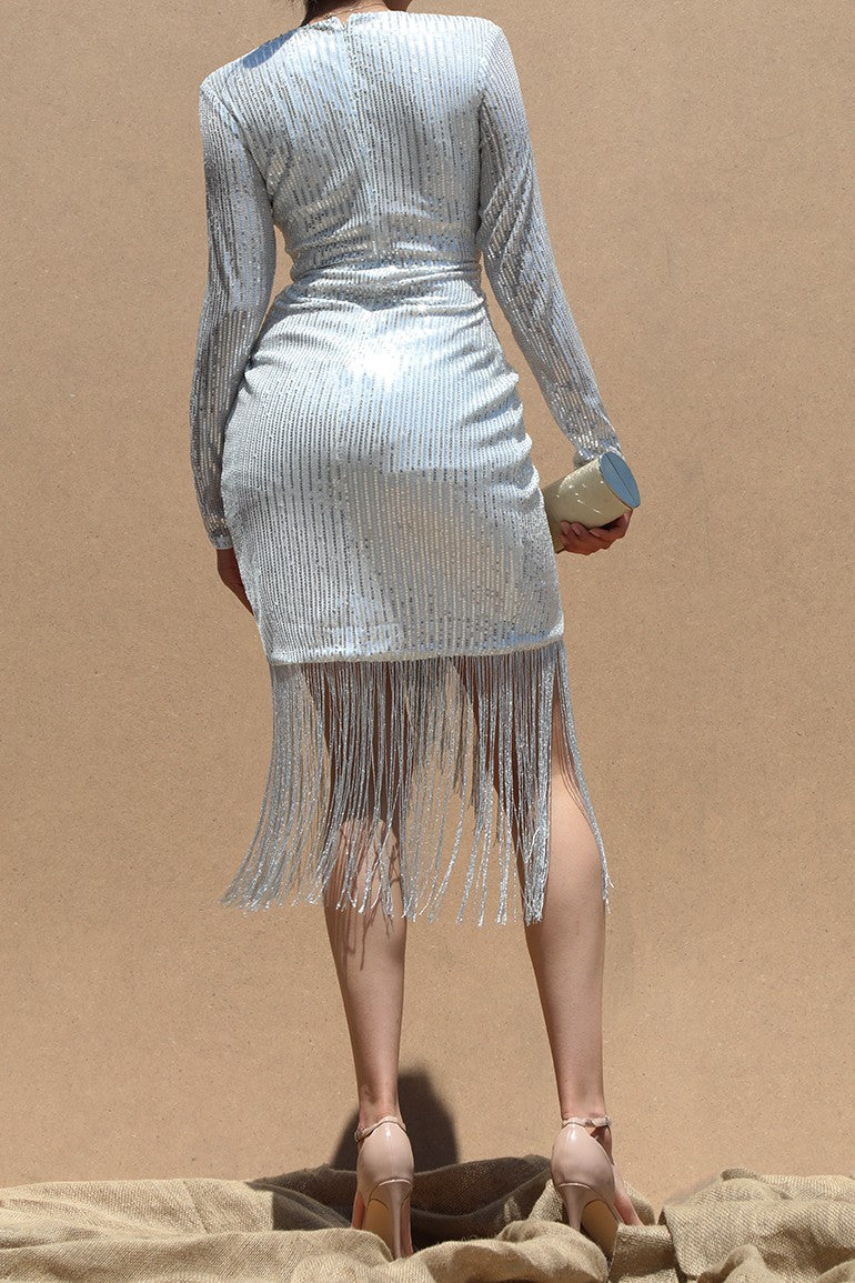 Sequins silver dress