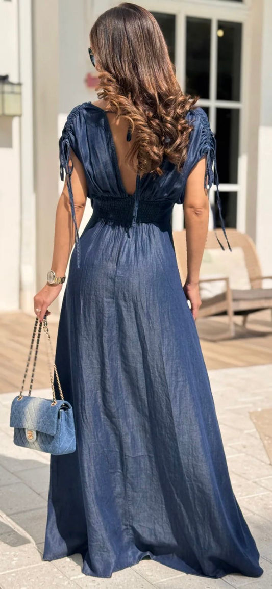 Maxi Dress Denim Romance Floral