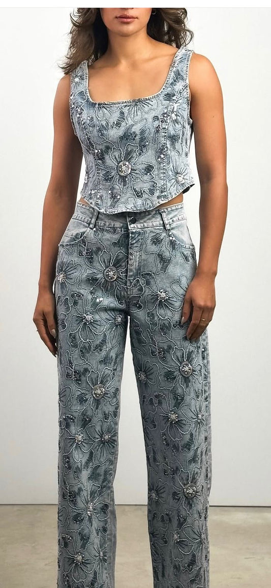 Denim Blossom Luxe Set