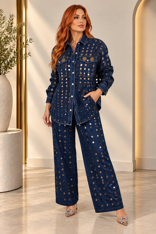 Rose Gold Glam Denim Set