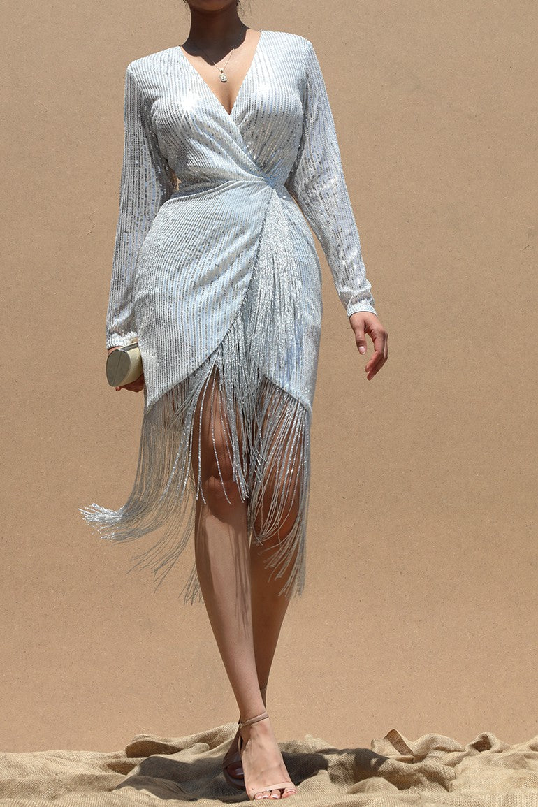 Sequins silver dress