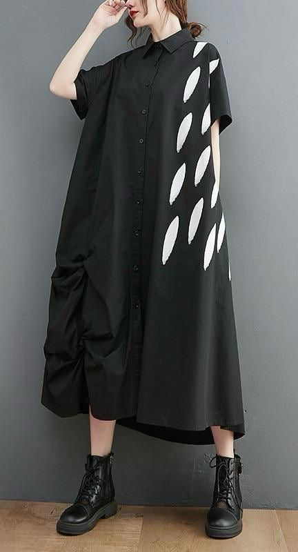 One-Size Black Summer Ensemble with White Accents