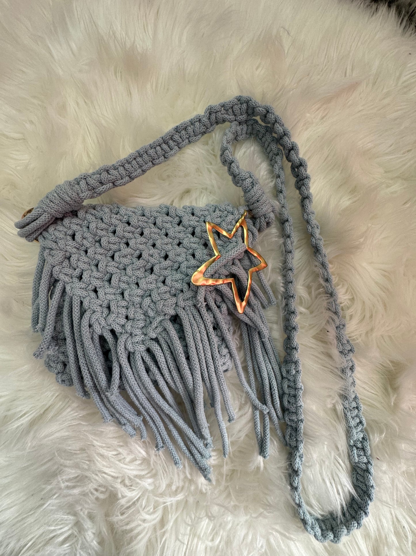 Macrame crossbody Sky blue