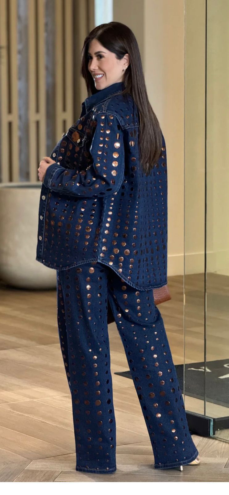 Rose Gold Glam Denim Set