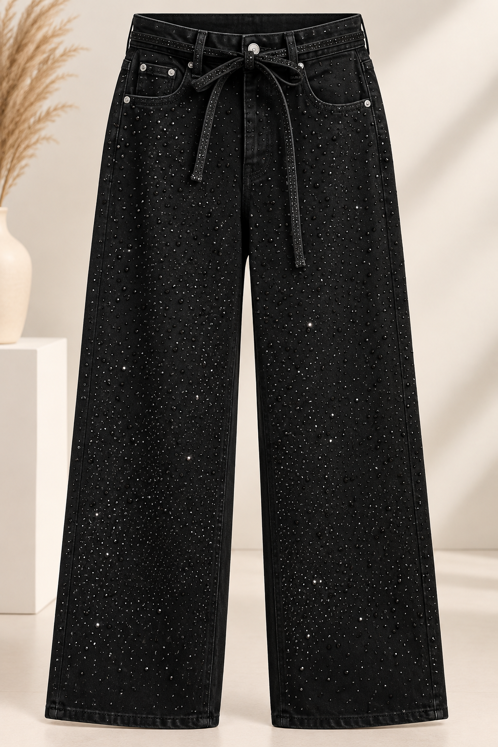 Black Diamond Rhinestone Jeans