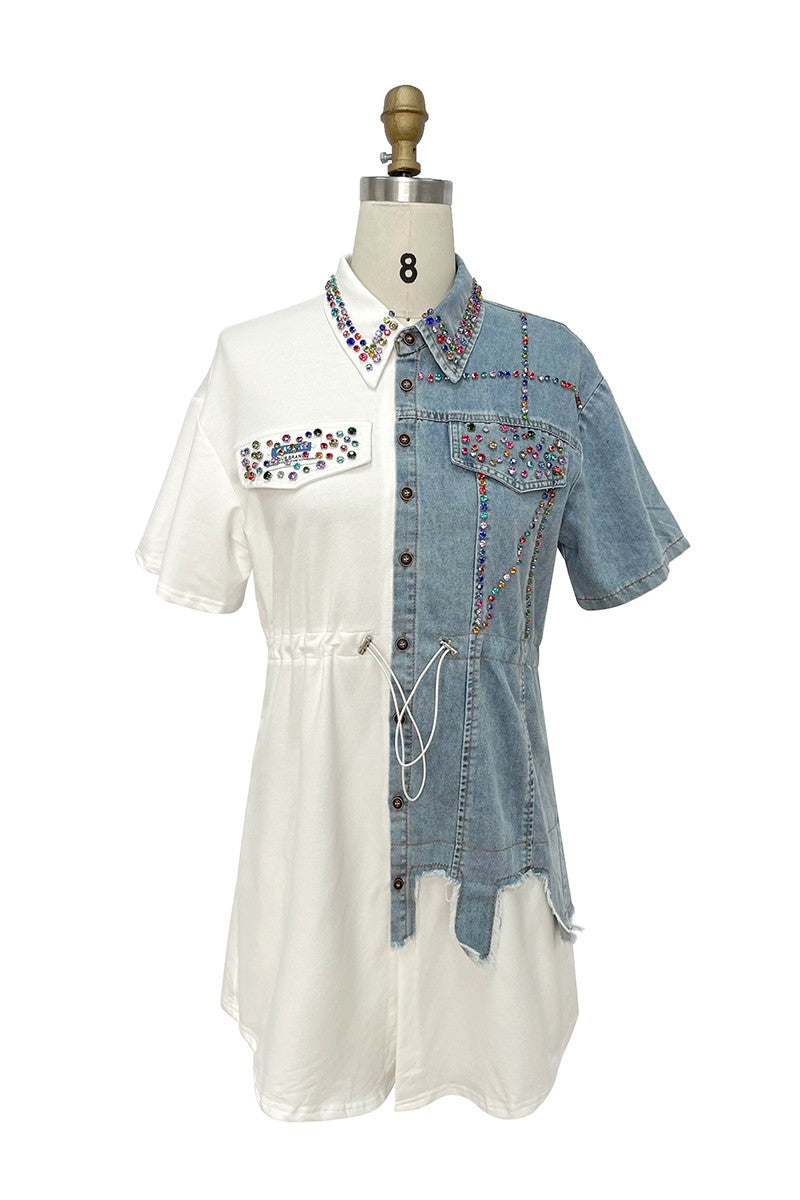 Denim Stone short dress