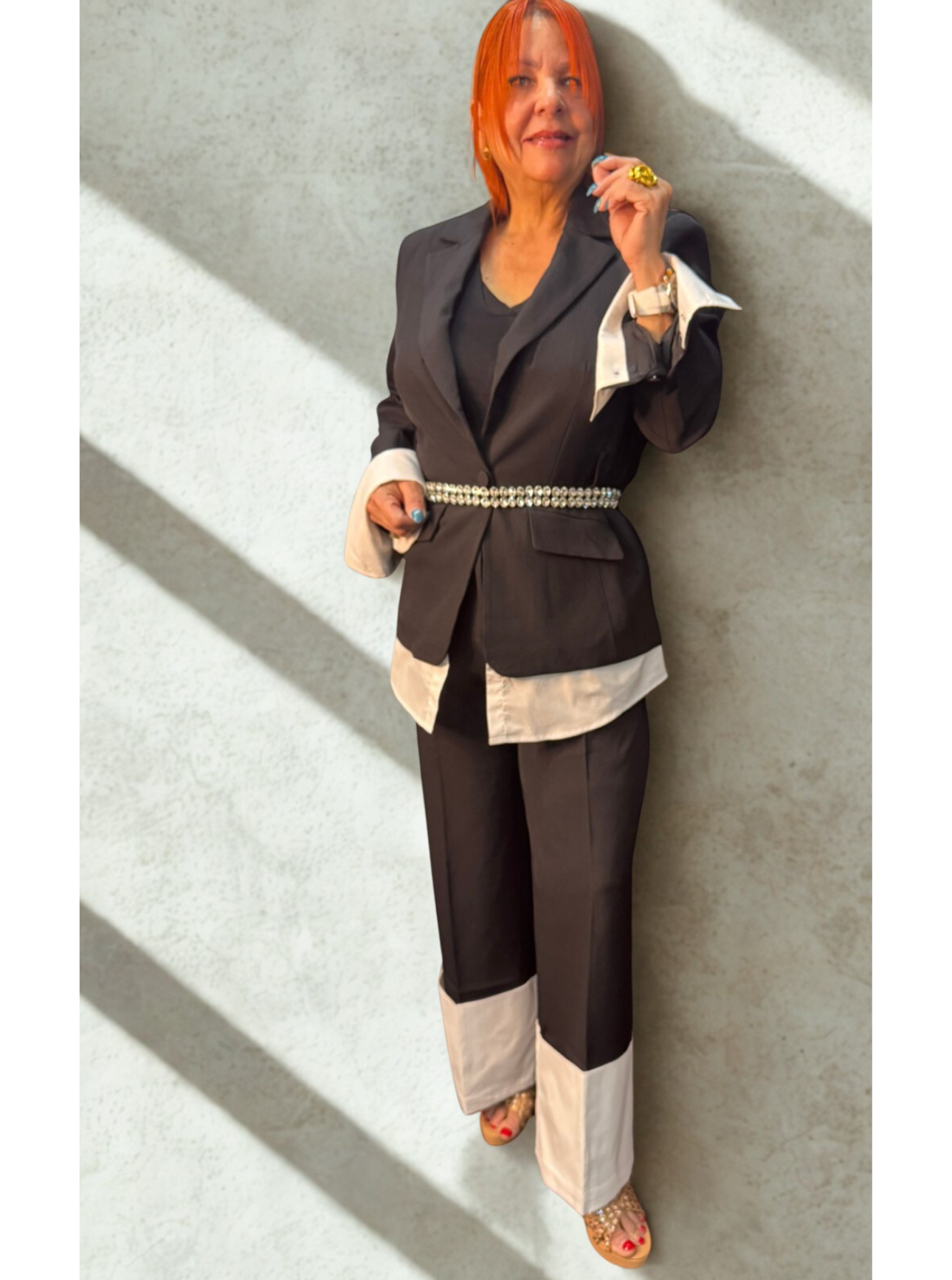 Set Blazer Black & White Trend