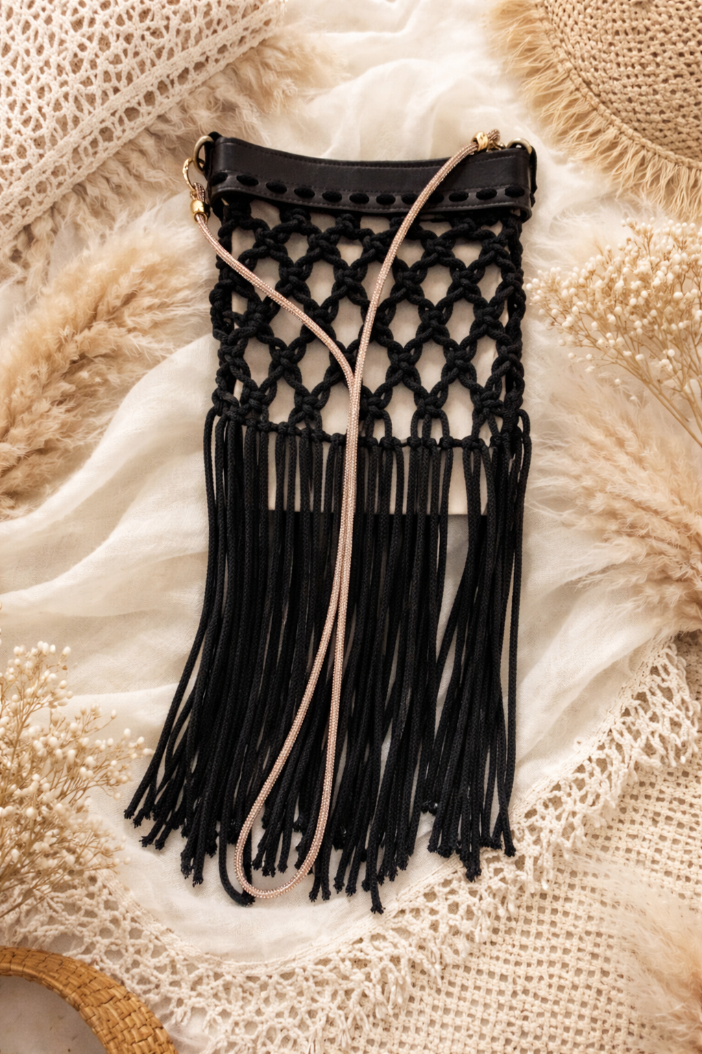 Artesanía en Negro con Brillo Rose Gold