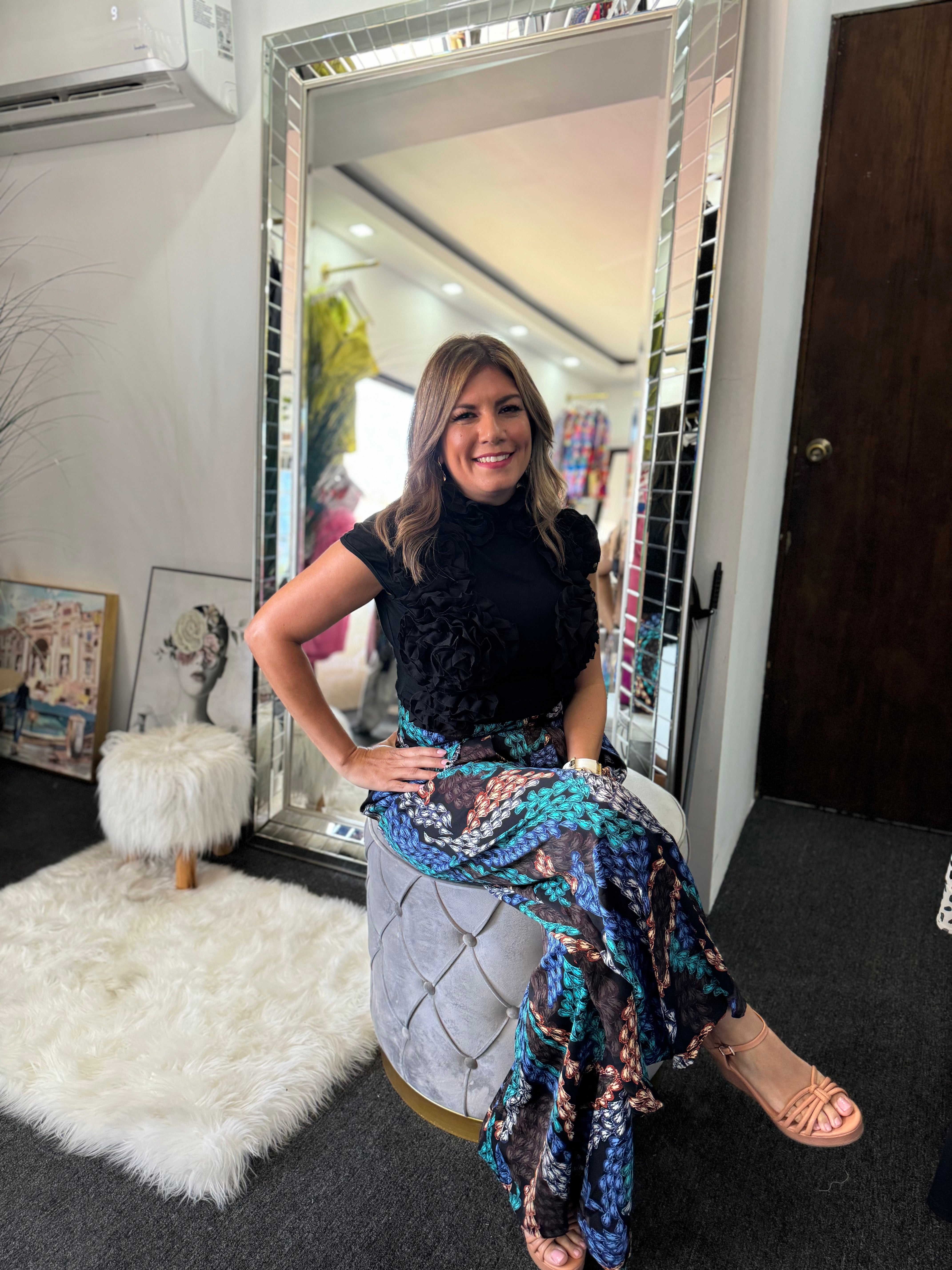 Short Sleeve Flower blouse