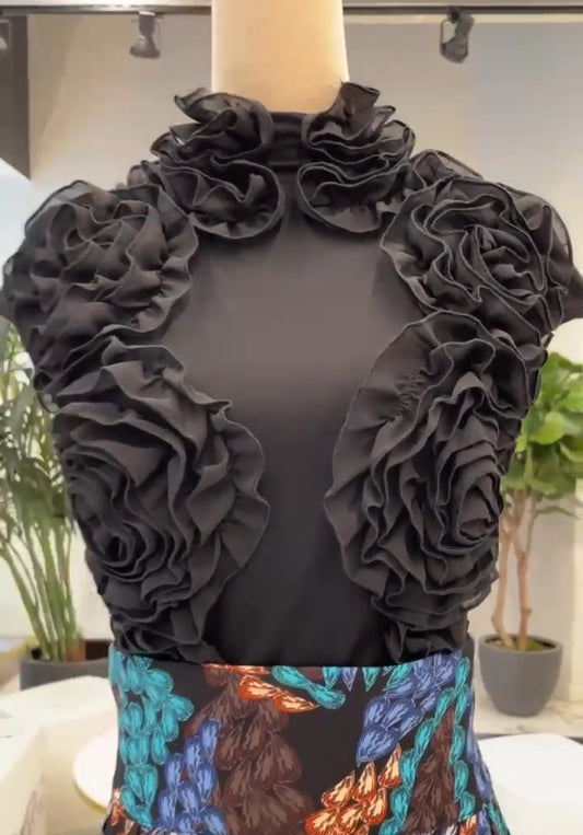 Short Sleeve Flower blouse