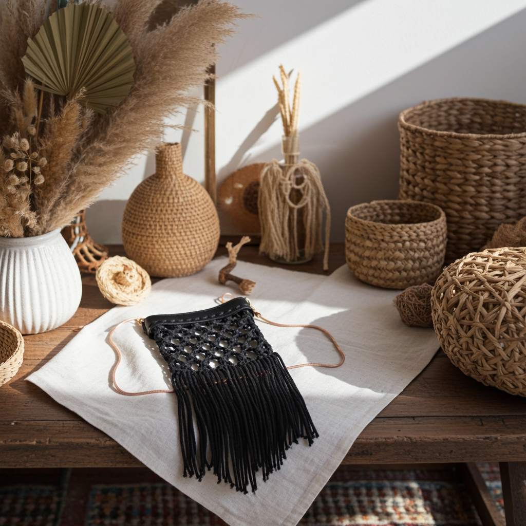 Artesanía en Negro con Brillo Rose Gold