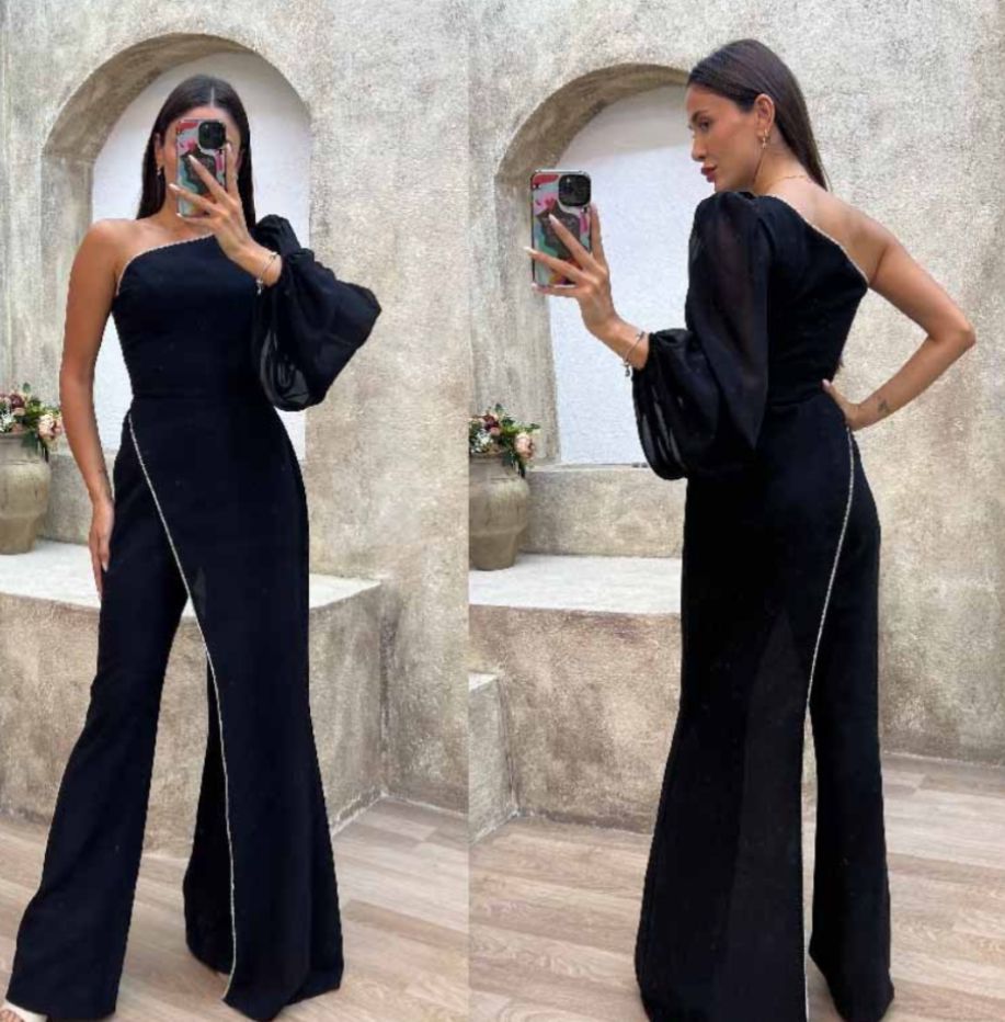 Rhinestone black jumpsuit