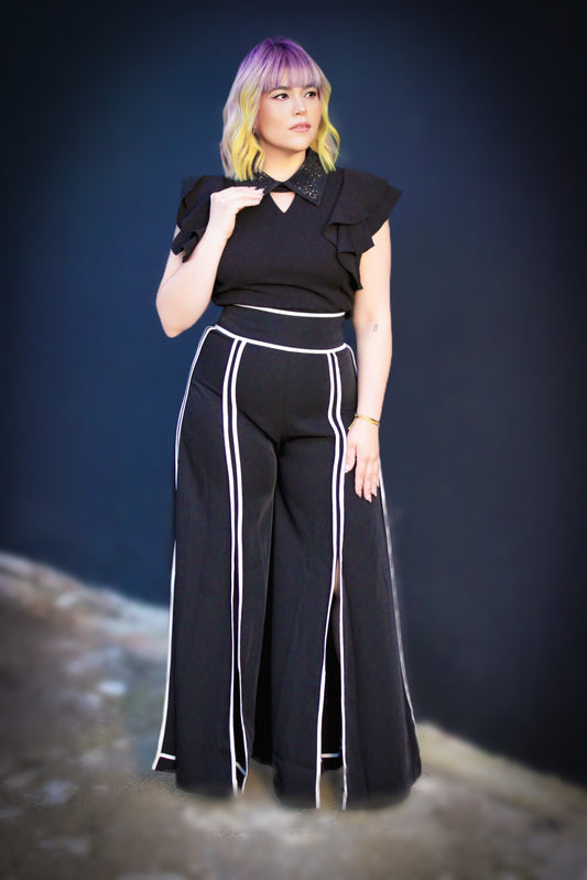 Black and white palazzo